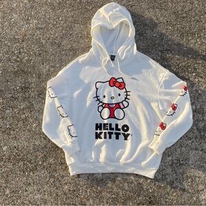 SHEIN Cream Hoodie with Hello Kitty Design